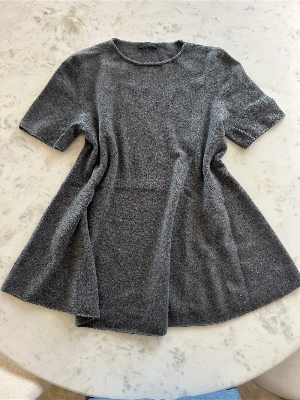 The Row Gray Knit Crew Neck Top